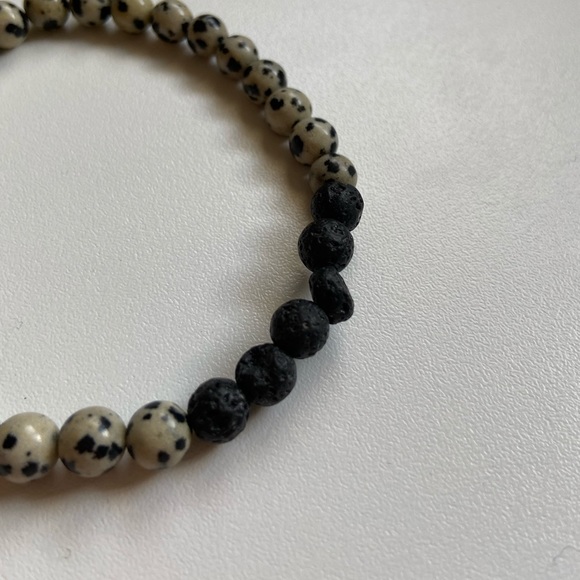 🌵4/$20 Lava Rock Bracelet Dalmatian Jasper - Picture 4 of 4